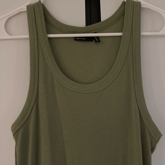 ASOS Green Ribbed Mini Dress - Picture 2 of 2